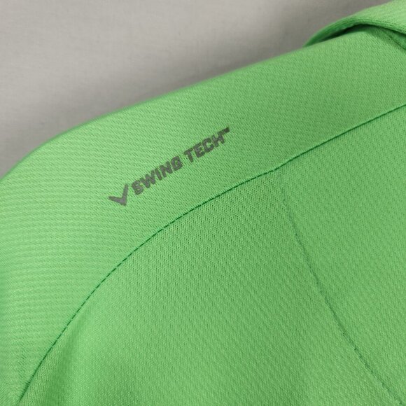 Callaway Swing Tech Golf Polo Men's XXL Opti Dri Neon Green Athleisure Shirt - Picture 3 of 7